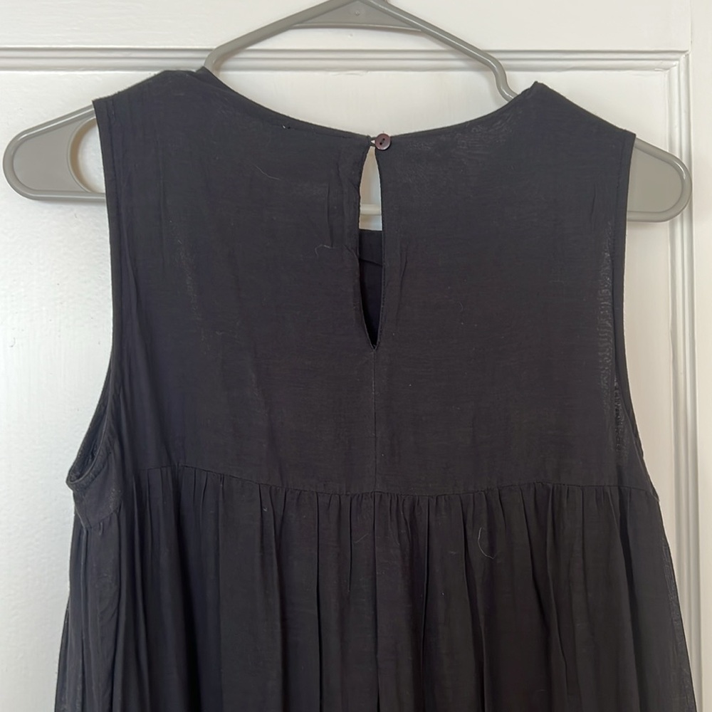 EUC Anthropologie Samant Chauhan Black Embroidered Maxi Dress Floral Gorgeous! - Picture 5 of 6